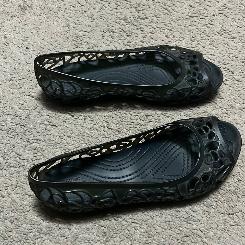 Black Jelly Croc Sandals